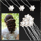 Elegant Pearl Flower Rhinestone Hairpin Clips